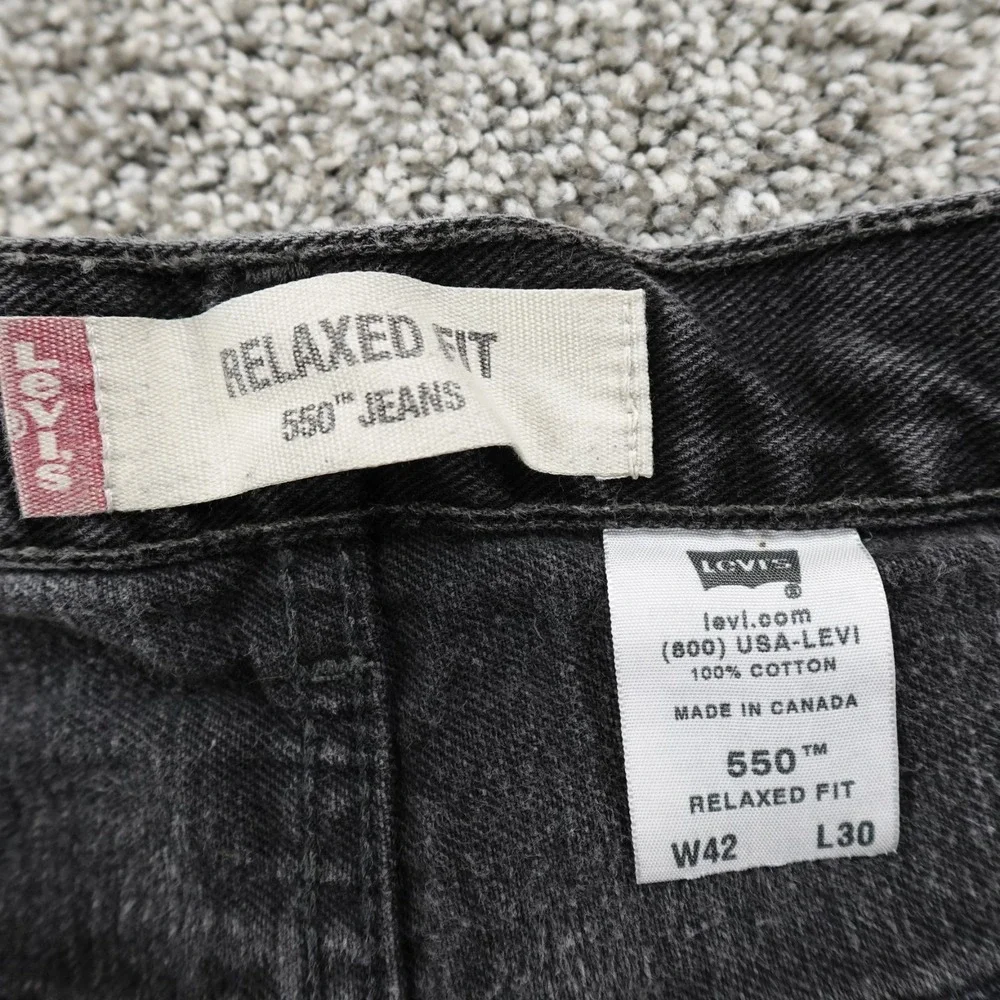 VTG Levis Jeans‎ Mens 42X30 Dark Black Denim Pants 550 Relaxed Taper Y2K Canada